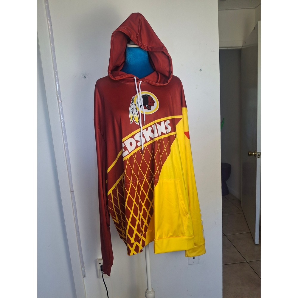Washington Redskins Lightweight Hoodie Pullover Burgundy Gold XXXL NFL Fan Gear